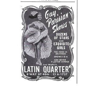 Gay Parisian Shows Latin Quarter Broadway NYC Advertisement 1950s Vintage Print